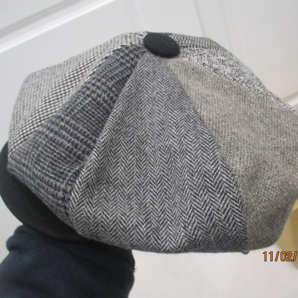 COPY - Patchwork Wool Newsboy8 Panel Applejack Cap - Picture 3 of 6